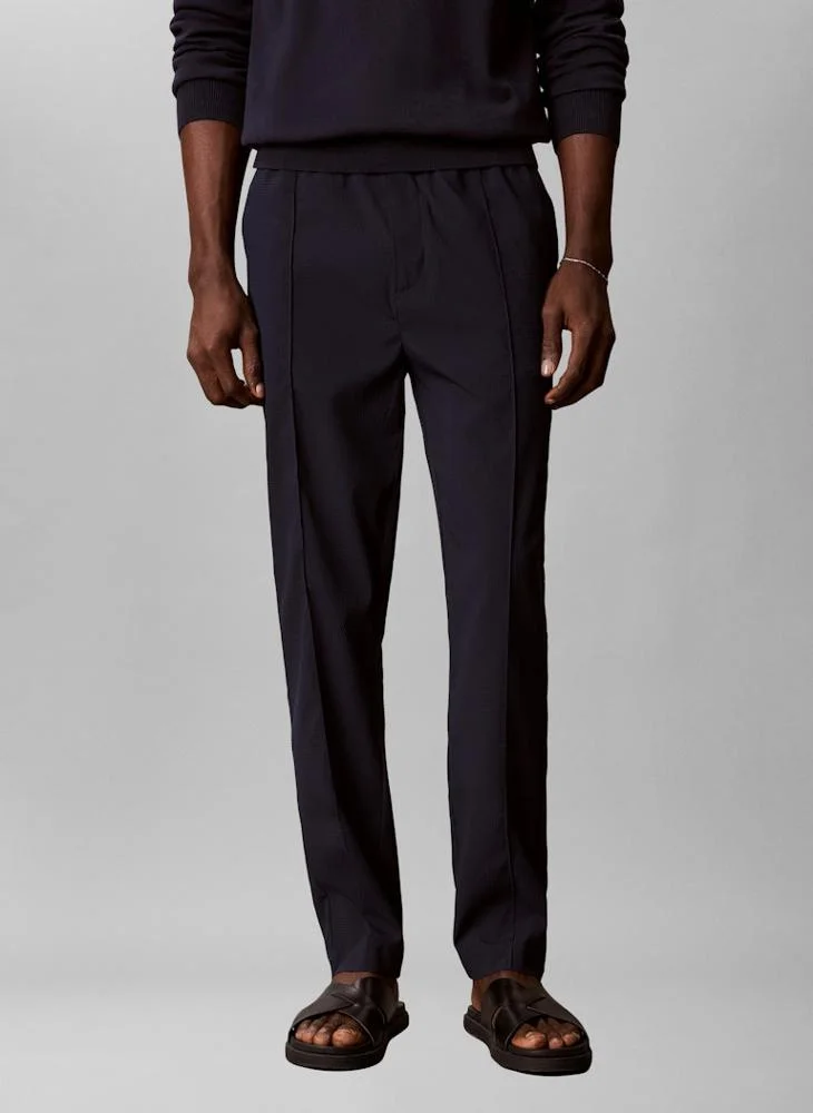 CALVIN KLEIN Seersucker Pull-on Trousers